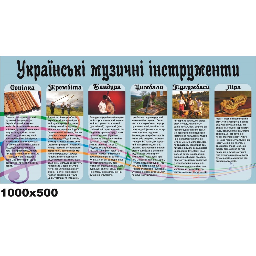  Стенд украинские музыкальные инструменты